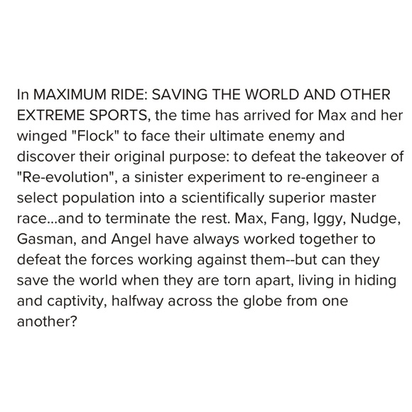 James Patterson: Maximum Ride #3- Saving the World and Other Extreme Sports - Picture 5 of 5